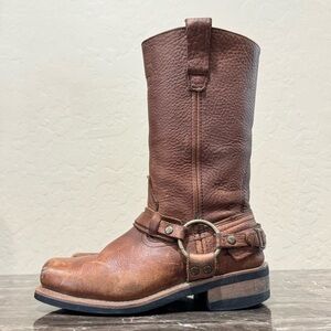 Xelement Belted Leather Harness Boots